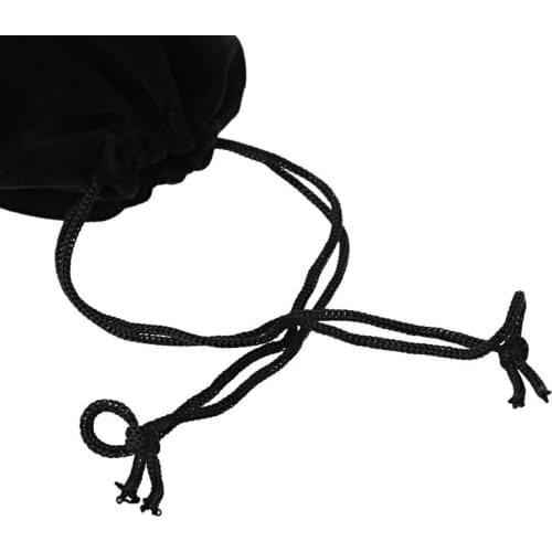 Large Velvet Cloth Classical Black Jewelry Pouches Bags With Drawstrings