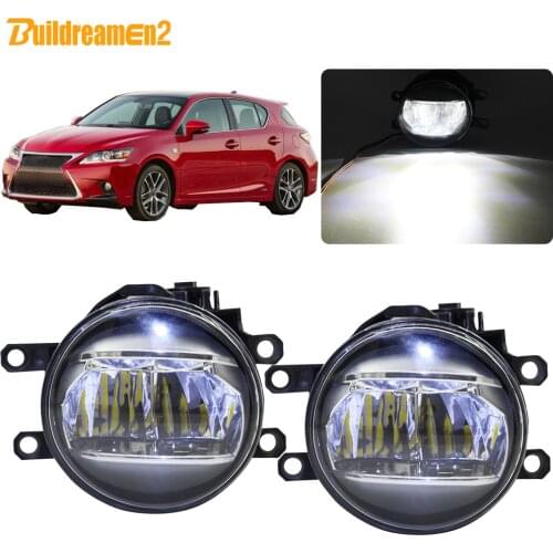 Buildreamen2 For Lexus CT200h 2011 2012 2013 2014 Car 4000LM Projector Lens Fog Light LED Bulb Daytime Running Light DRL H11 12V