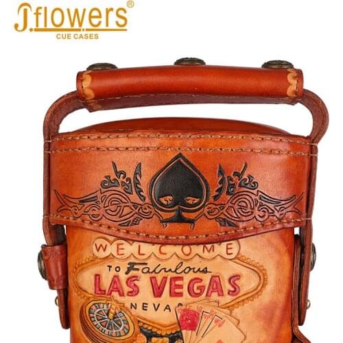 JF6 Billiard Case 6 Holes 2B4S Genuine Leather Case Top and Side Handle 85*10*13cm Billiard Oval Embroidery Bag Accessories