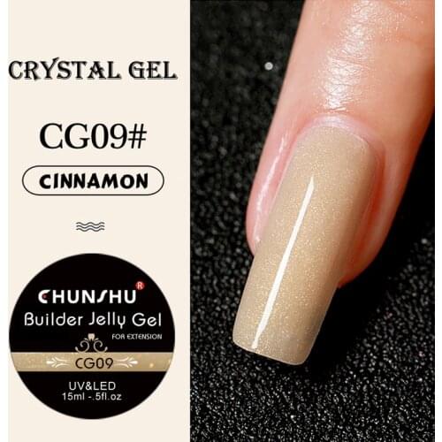 CHUNSHU Newest Thick Builder Gel Glitter Poly Nail Extension French Nails Natural Camouflage 15ml Hard Gel For Manicure Nail Art