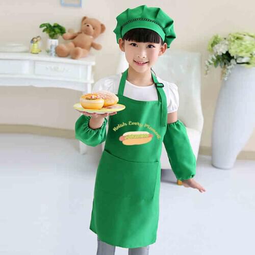 Childrens drawing anti-staining apron baby smocks kindergarten painting eating baking art apron print logo