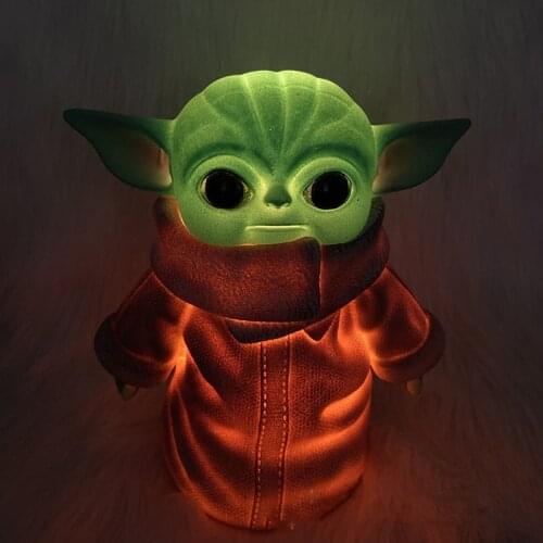 Disney Kawaii Star Wars You Baby Action Figure American Tv Series Mandalorian Baby Yoda Hand Shine Dolls Toy Gifts For Children