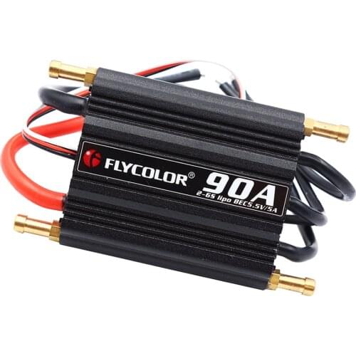 Flycolor 90A Brushless ESC Waterproof with 5.5V/5A BEC for RC Boat Motors