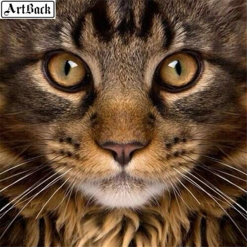 5d full square diamond painting cat picture animal diamond mosaic rhinestone full round diamond embroidery sticker