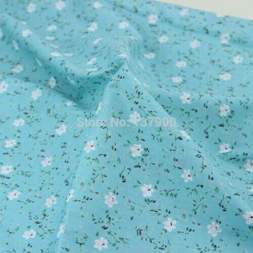 Blue flowers cotton bedding quilting fabric sewing home textile for curtains pillows covers 160cm wide 1 meters Freeshipping