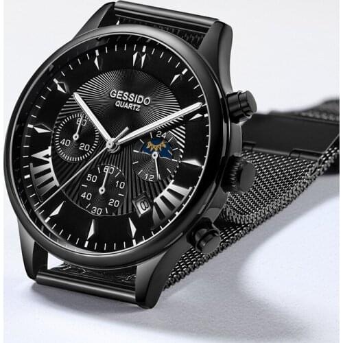 Chronograph Mens Watches Sports Waterproof Luminous Star Quartz Business Watch Multifunctional Clock Gift Relogio Masculino