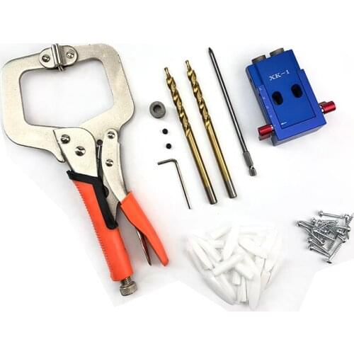 Mini Style Pocket Hole Jig Kit System For Woodworking & Joinery + Accessories Wood Work Tool Set & Step Drill Bit Paper Box