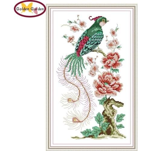 GG Flowers In Full Bloom Painting Counted Cross Stitch Embroidery Needles Package Joy Sunday Printed Cross Stitch for Home Decor