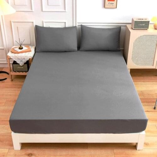 3 pcs/set Bed Sheet Set Solid Gray Yellow Bed Mattress Cover Soft Children Student Sheet With Pillowcase Fitted Sheet on Elastic