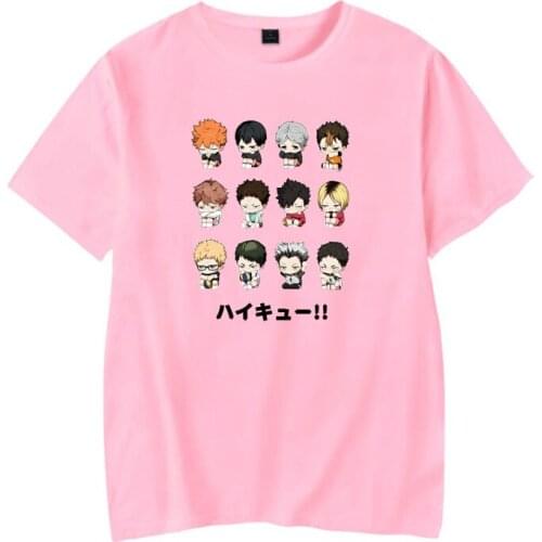 2021 Hot Anime Cartoon Haikyuu Printed T-shirt Short Sleeves O-neck Men/women Pullover Casual Oversize Clothing Unisex Top