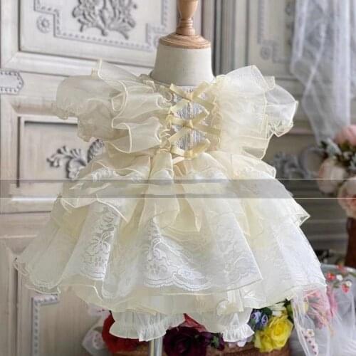 Miayii Baby Clothing Spanish Lolita Princess Ball Gown Mesh Bow Stitching Birthday Party Easter Sweet Cute Dress For Girls Y3767