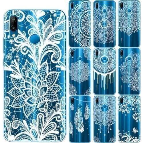Lace Flower Soft Cover For Huawei P8 P9 P10 P20 Lite P30 P40 Lite E Pro Mandala Floral Case For Capa Huawei Mate 10 20 Lite Pro
