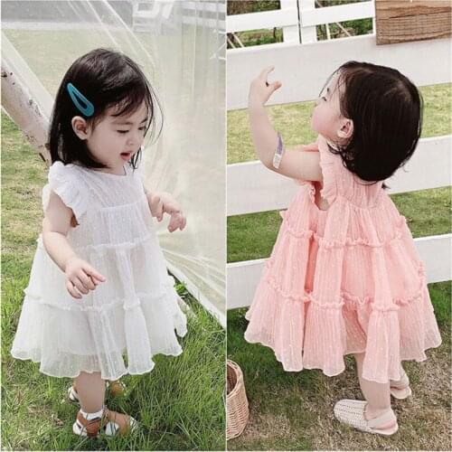 2021 New Cute Children Spring Summer Casual Dress Baby Girls Dresses Trendy Kids Ruffle Special Occasion High Quality