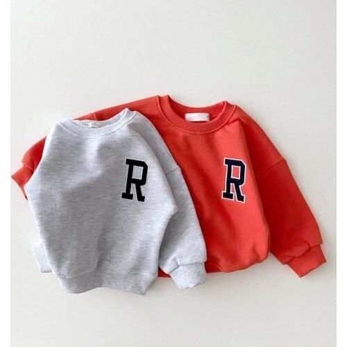 Baby Boys Girls Long Sleeve Clothes Embroidery R Sweatshirt Tops Spring Autumn Hoodie Tops
