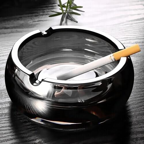 Crystal Glass Ashtray Home Decoration Modern Minimalist Size Cigarette Saucer Personality Living Room Office Cigar Ashtray