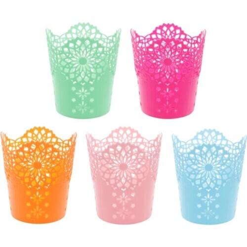Hollow Flower Brush Storage Pen Pencil Pot Holder Container Desk Organizer Gift Drop shipping