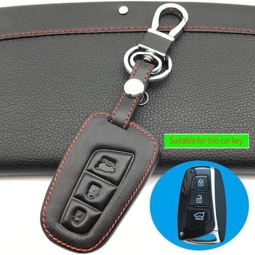 Praise bags main cases 100% leather sets Car key cases For Hyundai IX45 Santa Fe (DM) 2013 2014 2015 2016 3 buttons Key Shell