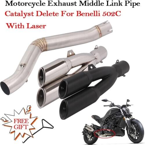 Slip On Moto Escape Full System Motorcycle Exhaust Middle Link Pipe Modified DB Killer Tube For Benelli 502c Eliminator Enhanced