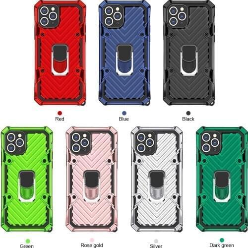 Shockproof Armor Magnetic Metal Case For iphone 6 6s 7 8 Plus X Xs XRN11 Pro 12 Mini Max Ring Cover