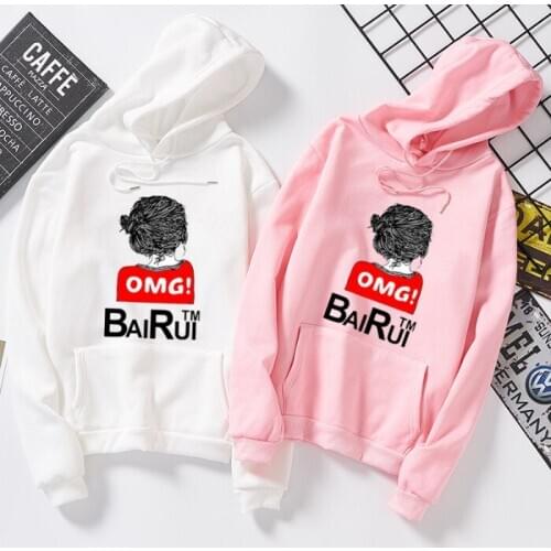 Factory Direct Retro Hong Kong-Style Portrait Printing Loose Couples Pullover Hoody Female Student 2019 Autumn Coat