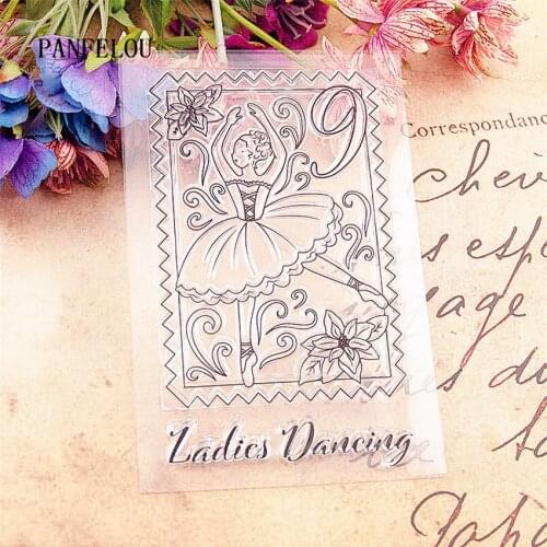 PANFELOU The ballet girl stamps Transparent Silicone Rubber Clear Stamps cartoon for Scrapbooking/DIY Easter wedding album