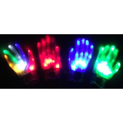 1Pc Luminous Glove Colorful Party Supplies LED Halloween Neon Guantes Glowing Glove for Stage