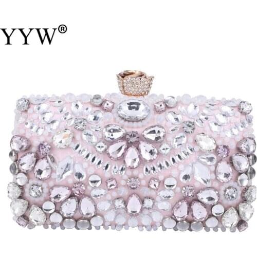 Diamonds Box Bag Evening Clutch Purse Women Fashion Mini Chain Shoulder Bags Female Elegant Wedding Party Clutches Pouch