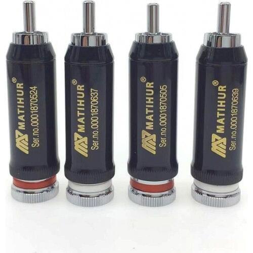 Hi-end copper Rhodium Plated RCA plug lock Soldering Audio/Video plugs connectors 4pc