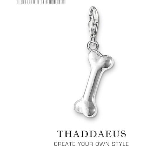 Dog Bone Shape Charms Pendants 925 Sterling Silver Women Men Pet Charms Encantos Jewelry Making Findings fit Braclets Necklace