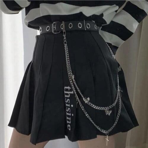 Retro trend double butterfly cross wild pants chain waist chain belt