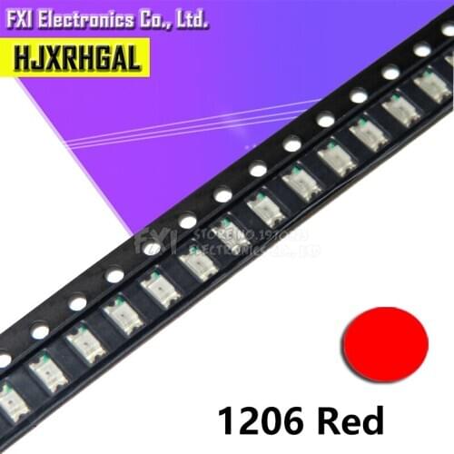100pcs red 1206 SMD LED diodes light Hot sale