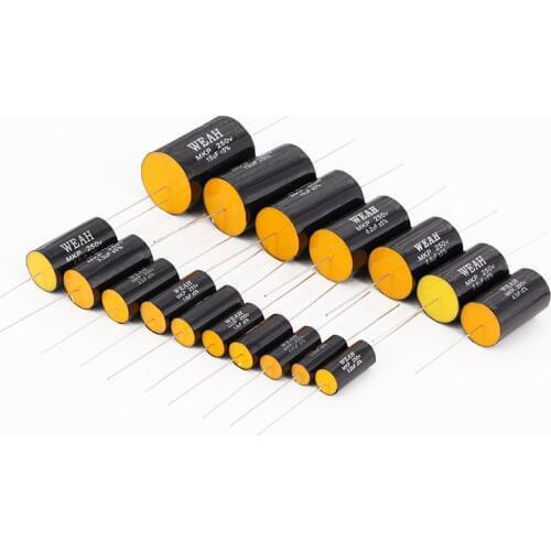 2pcs 3.3uF-15uF 100V Speaker Frequency Divider Amplifier Crossover Filters Metallized Polypropylene Film Non-Polarity Capacitor