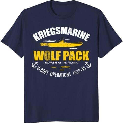 2019 Hot Sale 100% Cotton WW2 German U-boat Submarine T Shirt - Kriegsmarine Wolf Pack Summer Style Tee Shirt