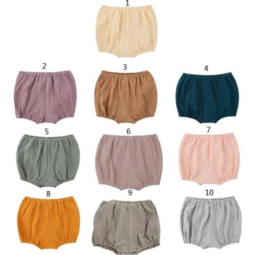 24BE Newborn Baby Bloomers Shorts Baby Girl PP Pants Cotton Triangle Solid Girls Shorts Summer Trouser Toddler