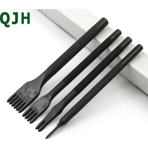 3mm Stainless Steel Flat Chisel Leather Craft Tools Hole Punch Kit DIY Tool 1 Prong/2 Prong/4 Prong/6 Prong Punching stitch fork