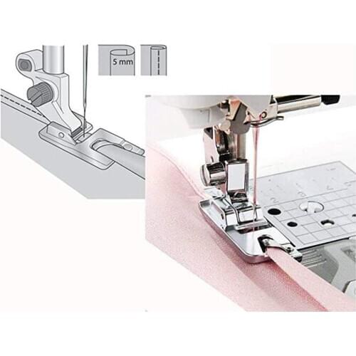 3Pieces Hemmer Foot Sewing Machine Rolled Hem Presser Foot fit for Brother Singer Domestic Sewing Machine with Storage Box