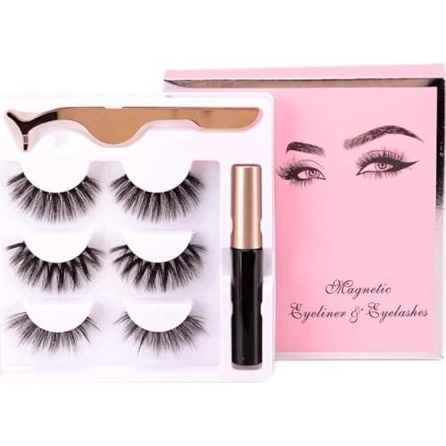6 Sets Magnetic Lashes With Eyeliner Kit Eyelash Packaging 100% Cruelty Free Strip Eyelashes Magnetic Eyelash With Eyeliner