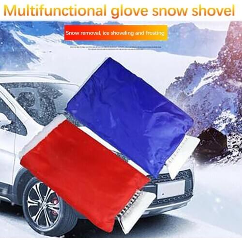 Deicing shovel for car scraping in winter glass defroster with warm gloves Winter car snow removal scraper with warm gloves