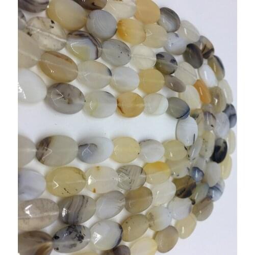 10x14mm Ellipse Shape Natural Gem Flower Agate Stone Beads Gemstone Jewelry Making Bracelet Necklace DIY Luck Health