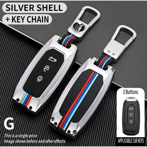 For Ford Ranger C-Max S-Max Focus Galaxy Mondeo Transit Tourneo Custom RS ST Fiesta hain carbon fiber Holder Shell Car Key case