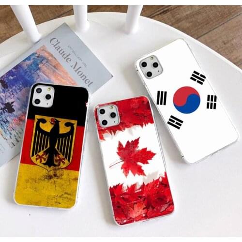 Canada Germany South Korea Flag Phone Case for iphone 12 pro max mini 11 pro XS MAX 8 7 6 6S Plus X 5S SE 2020 XR cover