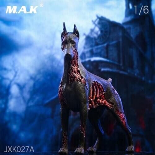 For Collection JXK027A 1/6 Scale Zombie Doberman Dog Model Cartoon Anime Doll Resin Statue fit12" Action Figure In Stock