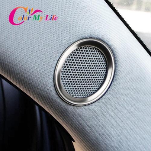 For Mazda CX-5 CX5 Cx 5 2017 2018 2019 Speaker Sound Ring Trim Cover Stainless Steel Decoration Interior Moulding Accessories