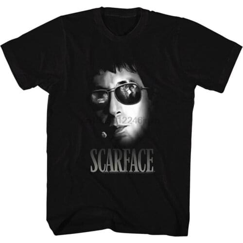 Tony Montana Aviator Sunglasses Mens T Shirt Al Pacino Gangster Movie Fashion Classic Tee Tshirt