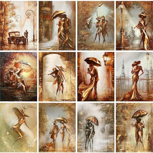 Huacan DIY Diamond Painting Couple Portrait Set For Embroidery Cross Full Square Mosaic 5d Woman Abstract Pictures Home Decor