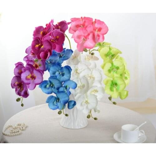 Simulation Single Branch 8 Small Phalaenopsis Plastic Fake Flower Holiday Party Simulation Craft Flower Interior Decoration