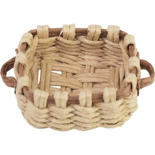 Dollhouse Square Food Vegetable Fruit Storage Basket Pretend Play 1:12 Scale