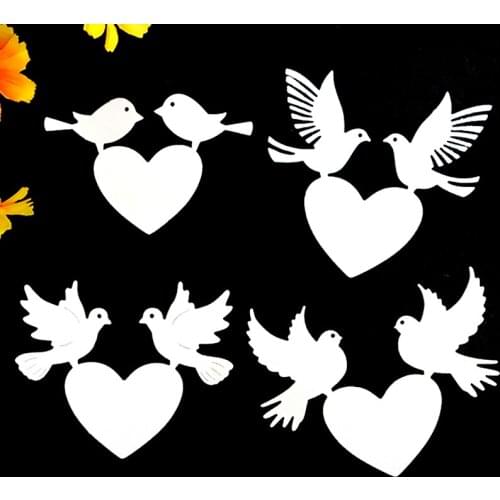 MISS VINTAGE Craft Metal Cutting Dies Cut Die Heart Dove Place Card Scrapbook Paper Craft Knife Mould Blade Punch Stencils