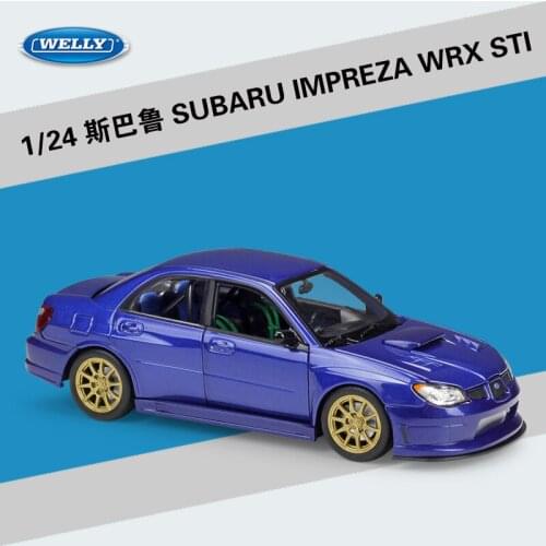 Welly 1:24 Subaru Impreza WRX STI alloy car model Diecasts & Toy Vehicles Collect gifts Non-remote control type transport toy