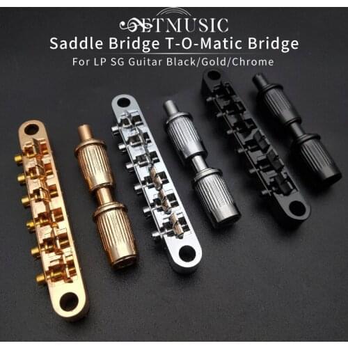 1 Set T-O-Matic Guitar Bridge for LP SG Electric Guitar TOM Bridge Black Gold Chrome